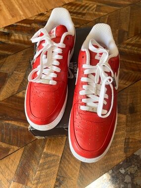 Nike Air Force 1 Low Supreme I/O Red & White Low-Top Sneakers